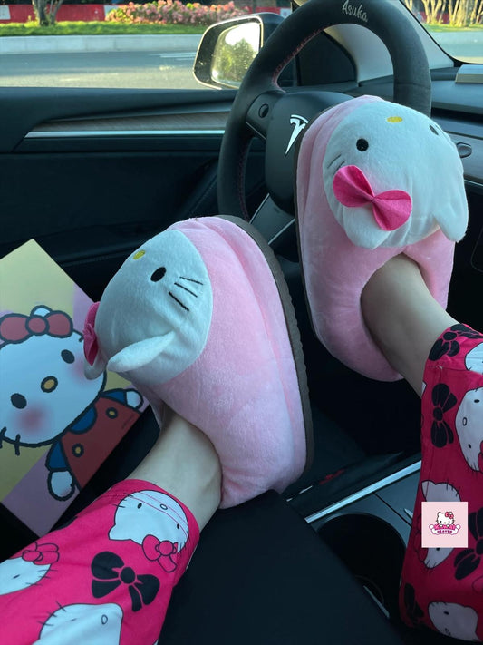 Hello Kitty Big Head Plush Slippers